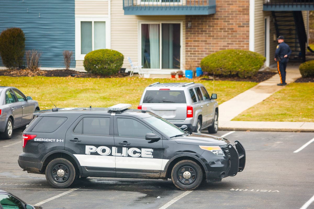 police car parked outside someone's house