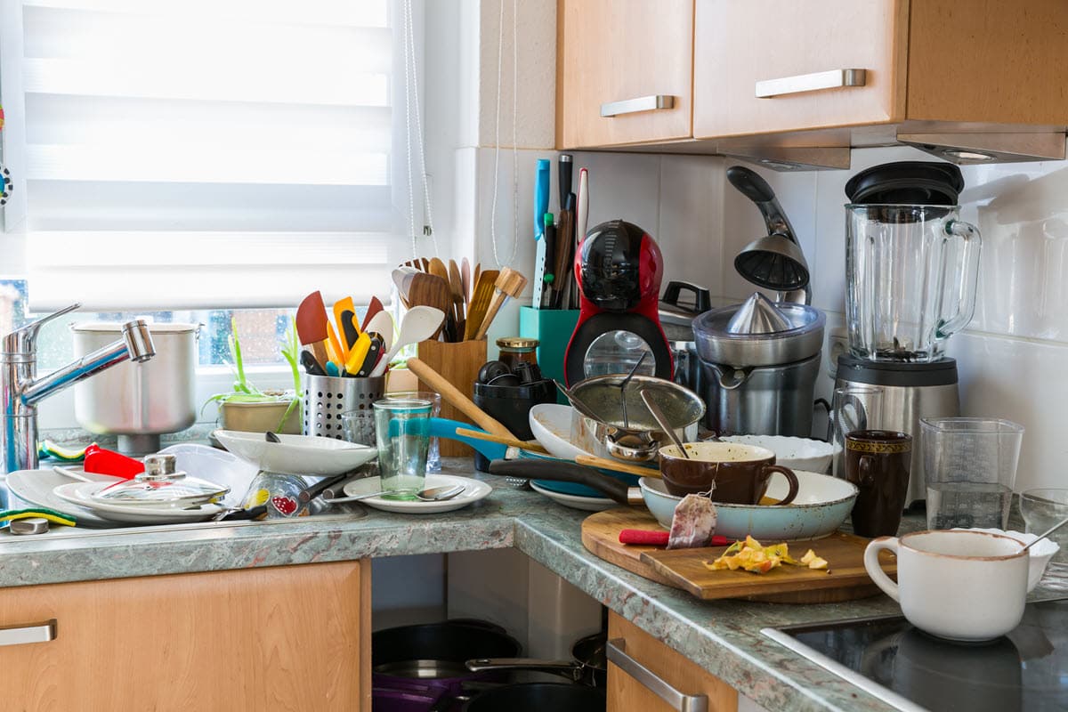 super messy kitchen 