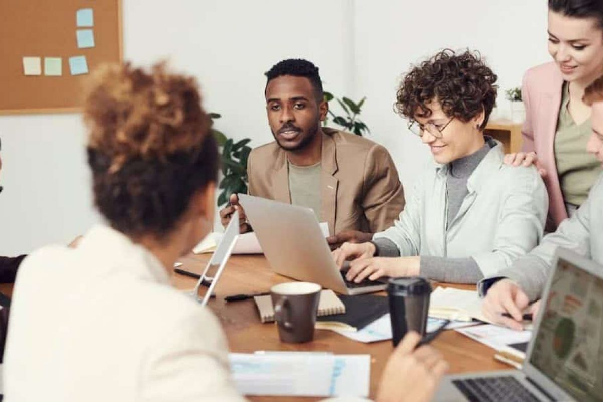 boardroom of people in conversation